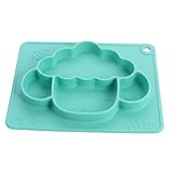 HAMPPLIES 1 Stück Anti-Fall-Saugnapf-Tellerplatte Babyschalen für Babyteller Platte Platte Teller Zusätzliche Nahrungsscheibe Silikongeschirr Kieselgel Grün