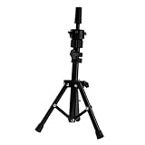 CRILSTYLEO gefälschtes Kopfgestell perückenhalter wig stand Modellkopfständer Friseurkopfständer für Salon Modellkopfhalter Werkzeug zur Anzeige von Haarteilen Stativunterstützung Black