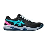 ASICS Herren Gel-Dedicate 8 Padel Sneaker, SCHWARZ/Energy Aqua, 48 EU