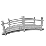 Outdoor Fussgängergarten 140 x 65 x 50 cm, Deko Landschaftsteichbrücke, mit Sicherheitsschienen, für Garten und Hochzeitsteiche (Farbe: Farbe 2)