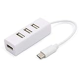 Typ-C auf 4-Port USB 3.0 Hub USB 3.1 Adapter Drop Shipping Adapter Kfz-Ladekabel-Konverter (Farbe: Weiß)