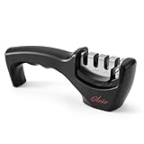 Oleio Messerschärfer 4-in-1 System | Manuelles Messer Schleifgerät mit festem 20° Winkel für europäische Küchenmesser | Diamant-, Wolframcarbid- & Keramikstufen, Scherenschärfer