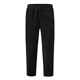 Maskjuwio Jogginghose Herren Lang Cord-Chinohose Gerade Freizeithose Baggy Trainingshose Flatfront Loungewear Freizeit Sporthose Mit Taschen Atmungsaktive Herrenhosen Elastische Taille Strandhose