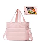 BAVERGE Lunchtasche für Damen, auslaufsichere, isolierte Tragetasche für Damen, Arbeit, groß, bauschig, Umhängetasche, wasserdicht, Kühltasche, Rosa