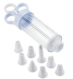 Chef Aid Spritzbeutel mit 8 Tüllen, Dekorationsstift für Cupcakes, Kuchen, Cremefüllungen und Gebäck, leicht zu reinigen und wiederverwendbar, austauschbare Aufsätze.