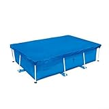 ZWEquipint PE-Schwimmbad-Bodentuch, wasserdicht und staubdicht, Schutzauskleidung für oberirdische Pools, verhindert Schäden durch Schmutz, blau (300 x 201 cm Abdeckung)