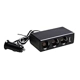 Laikoutd 24V Auf 12V Autoladeadapter Zigarettenanzünder Splitter Schneller Autoladeadapter Mit USB Anschluss 3 Steckdosen Zigarettenanzünder Reiseladegerät Zubehör