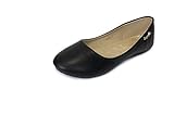 irisaa Damen Ballerinas, Klassische Flache Schuhe, Halbschuhe Slip-on 2203800, Farbe:schwarz, K800-Größ:38 EU (Innensohlenlänge 23.5cm)