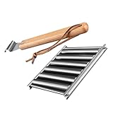 Happyyami Wurstroller Für Zu Hause Robuster Wurstgrillständer Mit Holzgriff Für Den Außenbereich Ideal Für Tischgrills Und Kohlegrills Perfekt Zum Grillen Von Würstchen Und Gemü