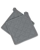 gws Hitzebeständige Topflappen 1 Paar Anthrazit 20 x 20 cm 100 Prozent Baumwolle Oeko-TEX Standard 100 rutschfest waschbar