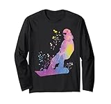 Snowboarder Buntes Snowboard Snowboarden Langarmshirt
