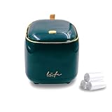 Lifu Mini Tischmülleimer mit Deckel, Platzsparender Abfalleimer für Küche, Bad & Büro, Leckdichter Klein-Mülleimer mit Deckelverschluss, Ideal für Tisch, Schreibtisch & Wohnbereiche (Dunkelgrün)