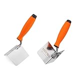 Mivos 2 x Eckenkelle Rostfreie 80 x 60 mm - Inneneckenkelle und Außeneckenkelle aus Edelstahl - Innen und Außen Kantenkelle mit Softgriff - Eckspachtel Made in EU