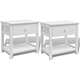Genérico Wenjingqi 242871 Nachttisch, Holz, Weiß, 2 Stück