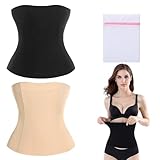KASURE Zweierpack Damen Waist Trainer Unterbrust Korsett Bauchweg Taillenformer (XL/XXL) Shapewear Damen Bauchweg Schwarz und Hautton Geeignet für Körperformung, Dating, Sport，Abnehmen