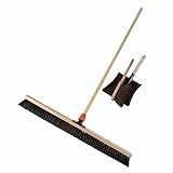 SIDCO Saalbesen 60cm + Holzstiel Kehrset Handbesen Langer Stiel + Kehrschaufel Kehrgarnitur