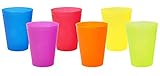 Gut & Günstig Trinkbecher Bunt | 6er Set Platsikbecher | 0,3 Liter | geeignet als Kunststoffbecher für Kinder