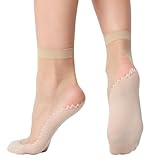 WiliW 12 Paar Socken Damen Feinstrümpfe, Rutschfeste Nylonstrümpfe Damen, Knöchel Feinsöckchen,Antirutsch Feinsoeckchen(Hautfarben, Einheitsgröße)