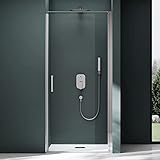 Mai & Mai Duschtür Nischentür dusche Duschabtrennung Duschkabine 100cm Schwingtür 8mm ESG-Sicherheitsglas mit Nanobeschichtung Hebe-Senk-Mechanismus Klarglas Teramo36K