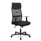 T-THREE.Verstellbarer Bürostuhl mit hoher Rückenlehne, ergonomischer Netz-Drehstuhl, Bürostuhl, Schreibtischstuhl, Kopfstütze und Lendenwirbelstütze, höhenverstellbar, 360°-Dreh-Wippfunktion