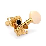 Gatuida 4 Stück Teiliges Set Goldfarbene Lr Stimmwirbel mit Kunststoffknöpfen Versiegelte Akustikgitarre Mechaniken Langlebige Ersatz Tuner mit Schrauben und Hülsen für Präzises