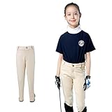 GMGQJST Reithose Damen Kinder Reithose Reithose Dehnbar Weich Und Atmungsaktiv Kinder Reitausrüstung(White,150)