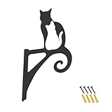 LKMUPNR Robuste Command-Haken, hält bis zu 13,6 kg, Katzen-Gartenstatue, S-Haken zum Aufhängen, schwarze Katzenstatue, Abstellhaken für Blumen, Körbe, Töpfe, Vogelfutterstation, Laternen, Windspiele,