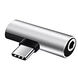 FUXIU 2-in-1 USB C auf 3,5 mm Kopfhörer-Adapter, tragbarer Typ-C-zu-Kopfhörer-Konverter, USB C auf Aux-Audio-Dongle