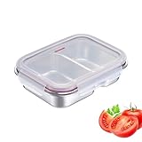 Westmark Edelstahl Lunchbox – Auslaufsichere Brotdose – Mikrowellen- & Ofenfest, BPA-frei – Bento Box für Schule, Arbeit & Kita – Silber, geteilt 450 + 280 ml