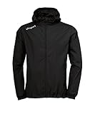 uhlsport Kinder Essential Regenjacke, Schwarz/Weiß, 164