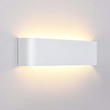Lightess 16W Wandlampe LED Innen Modern Wandleuchte Weiss Up Down Licht Wandbeleuchtung Warmweiss Treppenhuas Beleuchtung IP44 Flurlampen für Wohnzimmer Schlafzimmer Flur aus Aluminium