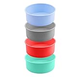 FZSECRIU 4 Stück backform silikon 15cm rund, Kuchenform rund,Silikonformen backen,kuchenform silikon backformen,silikonbackform rund,kleine backform für heißluftfritteuse,springform Silikon