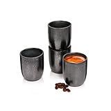 Sänger | Espressotassen Tombey, 4-teiliges Espressotassen Set aus Steingut, Füllmenge: 70 ml, Espressobecher, Modern