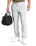 SNOWTEN Herren-Golfhose, klassische Passform, Stretch, 76,2 cm, 81,3 cm, 86,4 cm, leichte Freizeithose mit Taschen, Silbergrau, 81,3 cm, 50