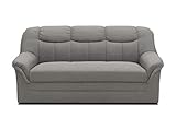 DOMO. collection Sofa Berlin, klassisches 3er Sofa, Polstergarnitur mit hochwertigem Federkern, 3 Sitzer 178 x 90 x 89 cm (BxTxH), hellgrau