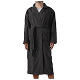 XBlave Bademantel aus Baumwolle - Frottee Saunamantel für Damen und Herren Schadstofffreies Material Ausgezeichnet Flauschig Fleece Lose Aesthetic Morgenmantel Lang Flauschiger Bathrobe Nachtwäsche