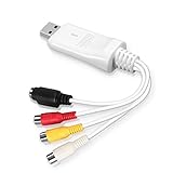 USB Video Grabber - [2025 Modell] August VGB300 - Audio Video Konverter zum Digitalisieren von VHS und Hi8 Kassetten - Plug&Play Video Capture Adapter für Windows und macOS