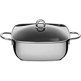 Silit Studio Bräter mit Deckel backofengeeignet, 29 x 29 x 10 cm, Schmortopf Induktion, Edelstahl beschichtet, Glasdeckel