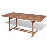 LLEZKBR Outdoor Tisch Gartentisch 180x90x75cm Teakholz massiv
