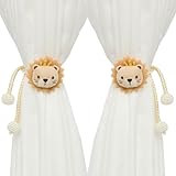 Vorhang Raffhalter Vorhang Raffhalter Kinderzimmer 2 Stück Cartoon Tiere Gardinenclips, Niedliche Vorhanghalter Seil, Vorhang Halter Clips für Schlafzimmer Kinderzimmer Deko （Lockiger Bär）