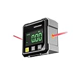 Digitaler Winkelmesser, 4-seitig, stark, magnetisch, digitaler Winkelmesser, digitale Wasserwaage mit LED-Anzeige, Winkelmesser, Neigungsmesser für Arbeiten, Bau, Maschinen und Wasserwaagenboxen
