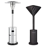 Enders SOLID Gasheizstrahler Heizpilz Gas Set inkl. Schutzhülle - stufenlos regulieren, Transporträder, Umkippsicherung - Garten - Gas Heizstrahler Terrasse, Heizstrahler Gas, Gasheizer, Strahler