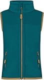 normani Kinder Fleeceweste Ärmellose Weste Strickweste Atmungsaktives Outdoor Oberteil mit Stehkragen und Seitentaschen Farbe Petrol Größe 134-140