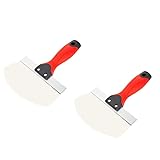 Hepzest 2 Stck Eimerschaufel für Trockenbau, Gips Eimerschaufel Aus Edelstahl - 6,5 Zoll Gebogene, Konturierte Klinge für Farbe, MöRtel