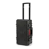 Amazon Basics Großer Schützender Hartschalen-Kamerakoffer mit Ausziehbarem Griff und Rollen, Anpassbare Passform-Schaumstoff, Wasserdicht, Stoßfest, 55.6 x 34.8 x 24.9 cm, Schwarz