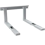 deleyCON Universal Mikrowellenhalterung Wandhalterung Microwelle bis 35Kg Ausziehbar bis 53,5cm Backofen Wandhalter Grillofen Kaffeautomaten - Silber