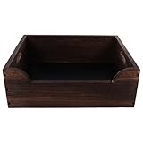 TOYANDONA Große Katzentoilette aus Massivholz mit Erhöhtem Randschutz Spritzfrei und Tragbar 45 X 32 X 156cm Offene Katzenstreuschale für Wohnungskatzen Einfache Montage und Reinigung