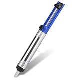Entlötpumpe mit Aluminiumgehäuse 18,3 cm Lötsauger, Manuelles De-soldering Heat Resistant Entlötpumpe Werkzeug, Vakuum Löten Entfernen Handwerkzeug (Blau)