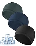 MELLIEX 3 Stück Cooling Fahrradmütze Unter Helm, Atmungsaktiver Eisseidenhut Sommer Sportmütze Multifunktionale Skull Cap für Herren Damen