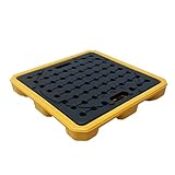 Auslaufsichere Trommel-Palette, Öltank-Auffangschale, modulare Auslaufpräventionsplattform mit Rosten – 490 x 355 x 95 mm für sichere Lagerung und Auslaufkontrolle